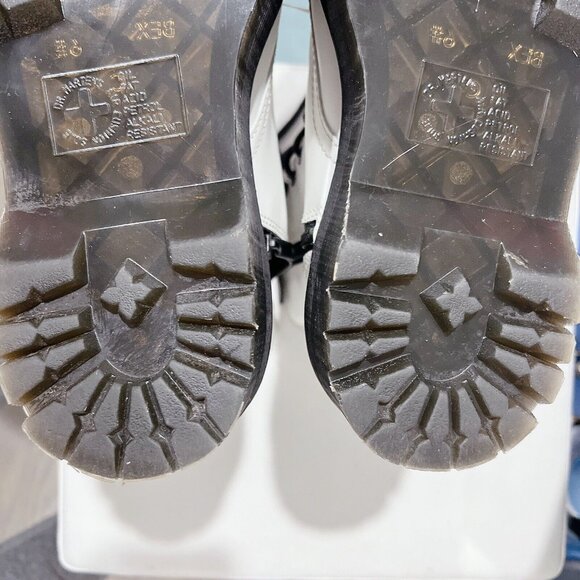 Dr. Martens Jadon 8-Eye Platform Combat Boot White Leather Womens US 8 - Picture 11 of 12